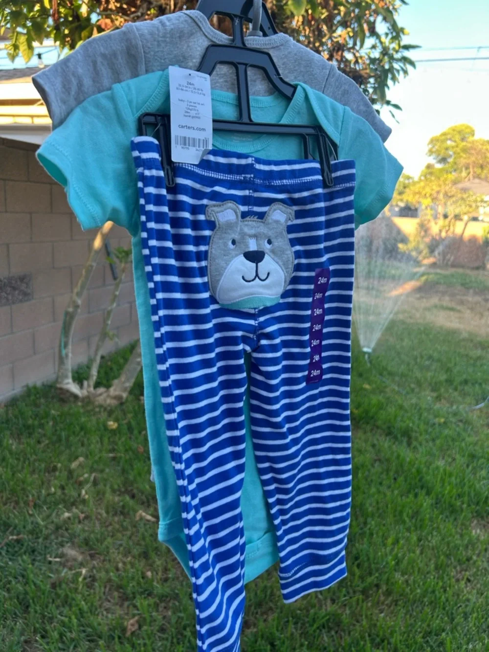Carter's Gray 'Little Guy' Short Sleeve Bodysuit with Blue Logo